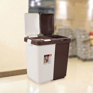 Two color Recycling food waste kitchen 12l trash bin trash dual compartment