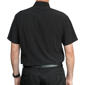 <span class=keywords><strong>Camicia</strong></span> Clericale da Uomo Personalizzata con <span class=keywords><strong>Colletto</strong></span> <span class=keywords><strong>Staccabile</strong></span>, Manica Corta in Cotone Nero con Tasca - Product Image 2