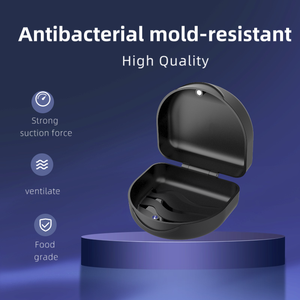 Cool Klaver Orthodontische Houder Case Siliconen Magnetische Aligner Case Met Logo En Ventilatieopening Voor Het Opslaan Van Kunstgebit - Product Image 2