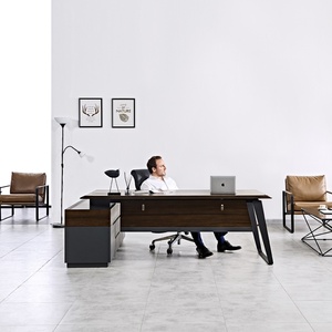 Modern Convertible Extendable Wooden Executive Office <b>Desk</b> for Commercial Use - Product Image 2
