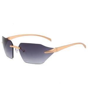 Gafas de Sol de Lujo Personalizadas con Patillas Metálicas Sin Marco para Hombre, Gafas de Sol de Diseñador con Logotipo para Mujer - Product Image 6