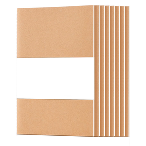 Vente en gros OEM de carnets personnalisés en papier kraft avec couverture en cuir PU lin pour l'écriture et le dessin des enfants. - Product Image 1