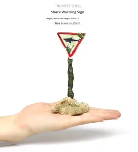 수족관 장식용 만화풍 레진 장식품 실내 어항 시뮬레이션 산호 물고기 새우 은신처 수중 경고 표지판 장식품 - Product Image 3