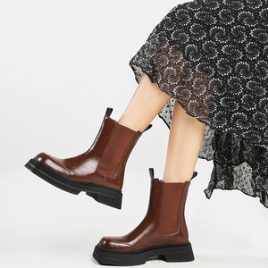 WETKISS-Botas de plataforma de tacón grueso para mujer, botines estilo <span class=keywords><strong>Chelsea</strong></span>, para invierno, <span class=keywords><strong>2021</strong></span> - Product Image 5