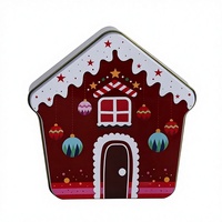 Boîte à biscuits de Noël en forme de maison, personnalisable pour l'emballage des fêtes et la présentation de cadeaux saisonniers
