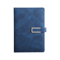 Carnet de notes A5 en cuir avec couverture magnétique, agenda en papier avec logo personnalisé, reliure cousue, 100 feuilles - Cadeau pour entreprise, école