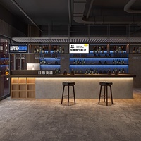 Comptoir de restaurant et de discothèque en bois personnalisé avec personnalisation de comptoir de bar au design en forme de L