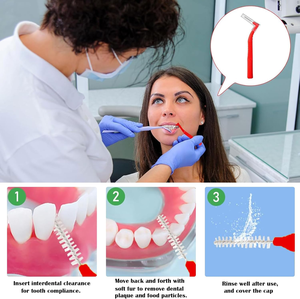 Outil de nettoyage <span class=keywords><strong>dentaire</strong></span> Brosse <span class=keywords><strong>interdentaire</strong></span> Brosse de nettoyage buccal en forme de 7 en acier inoxydable Brosse orthodontique pour les espaces interdentaires - Product Image 4