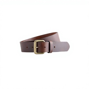 Ceinture de luxe pour homme en cuir de vachette marron vintage avec boucle à ardillon, écologique, en acier véritable de qualité, étanche, personnalisable, cadeau haut de gamme, OEM - Product Image 5