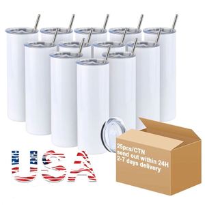 Wholesale 20oz 30oz Stainless Steel Straight Skinny Tumblers with for <b>Straw</b> Lid DIY Printing Gift for White for Sublimation Blan - Product Image 1