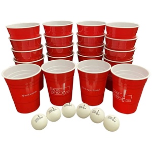 Bia <span class=keywords><strong>Pong</strong></span> cup Set với Funny thách thức, 20 tái sử dụng màu đỏ ly & 6 ping <span class=keywords><strong>pong</strong></span> Balls - Product Image 1