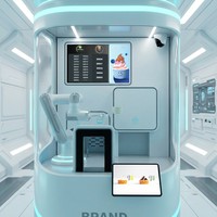 Máquina de Helado Suave de 3 Sabores, Robot Expendedor de Helados, Máquina Expendedora de Helados con Monedas, Dispensador de Dulces