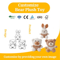 Porte-clés en peluche ours en peluche super doux, personnalisable avec logo, vente en gros, cadeaux commémoratifs pour anniversaires et événements festifs