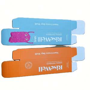 Boîtes et tubes de dentifrice en papier imprimé à partir de matériaux recyclés, emballage avec laminage mat, gaufrage, taille, forme et logo personnalisables, gratuits - Product Image 1