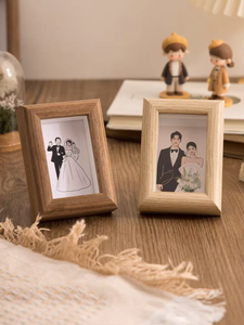 Venta al por mayor lindo Mini MDF mesa cuadrada de madera marco pequeño lindo decorativo niños bebé perro pareja tarjeta foto regalo - Product Image 4