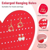 Organisateur de bijoux romantique pour tous les âges, pour coiffeuse ou présentoir décoratif de boutique, avec support à boucles d'oreilles en acrylique en forme de cœur