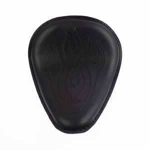 HCMOTORKU Siège de <span class=keywords><strong>selle</strong></span> <span class=keywords><strong>SOLO</strong></span> en cuir de flamme marron/noir pour Harley <span class=keywords><strong>Sportster</strong></span> XL 883 48 1200 fer pour Honda - Product Image 4