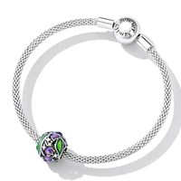 925 Sterling Silver Belle Violet Tulipe Fleur Zircon Charme Perlé Fit DIY Bracelet Bracelet Fine Jewelry SCC2313