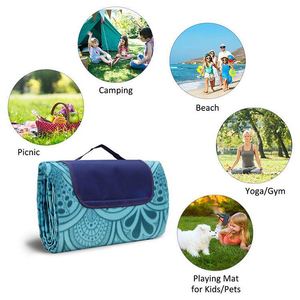 Manta de picnic impermeable extra grande para exteriores, con bolsa de playa y logotipo personalizado con reverso impermeable, de fábrica BSCI. - Product Image 3