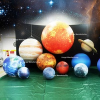 Ballon du système solaire : Lune, Terre, Mars, Saturne, neuf planètes / Planète géante gonflable à l'hélium avec lumière LED