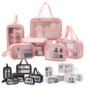 <span class=keywords><strong>Pochette</strong></span> cosmétique portable en PVC lavable avec logo personnalisé, motif lettres, style tendance, fermeture éclair, pour usage quotidien et en voyage - Product Image 5