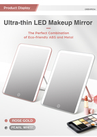 Offre Spéciale Haute Qualité Portable LED Miroir De Bureau Rechargeable Pliant Personnalisé Étudiants Dortoir Maquillage Miroir Cosmétique