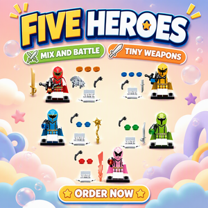 Set di 5 Pezzi <span class=keywords><strong>Power</strong></span> <span class=keywords><strong>Rangers</strong></span>, Blocchi da Costruzione, Mini Action Figure, Guerriero Rosso Mighty Morphin, Mattoncini, Regalo per Età 14+ - Product Image 1