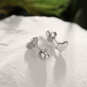 Dylam New Arrival Hypoallergenic Nickel Free 925 Sterling <b>Silver</b> Kid Children 5A CZ Cubic Zirconia Heart Shape <b>Stud</b> Earrings - Product Image 6