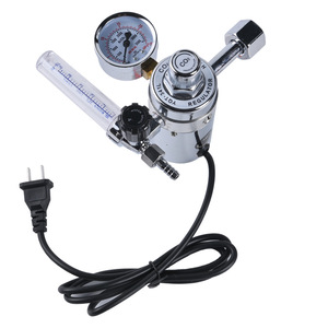 Régulateur de CO2 YQT 341L avec manomètre et chauffage pour bouteille de gaz, sortie 1/4 pouce - Product Image 1