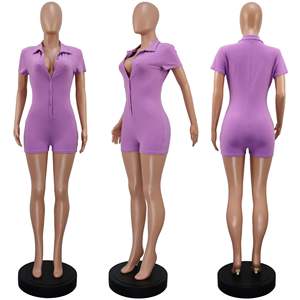 Mono corto informal para mujer de último diseño, ropa femenina, diseño de Color sólido, nuevos monos ajustados para mujer con botones - Product Image 4