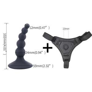Silicone piccolo <span class=keywords><strong>Dildo</strong></span> ventosa cinghia su <span class=keywords><strong>Dildo</strong></span> per gli uomini delle donne Gay Strapon anale perline testa di testa mutandine Strapon per lesbiche - Product Image 6