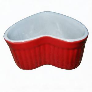 ชุดอาหารขายส่ง ชามเซรามิกดีไซน์แปลกใหม่รักษ์โลก รูปหัวใจ ชามตื้นสำหรับซีเรียล/ผลไม้/สลัด/พาสต้า/ซุป - Product Image 1