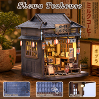 Mini maison de poupée moderne, coin lecture, maison de thé japonaise Showa, kit de puzzle 3D en bois à assembler, fait main, écologique, pour adultes, élégant