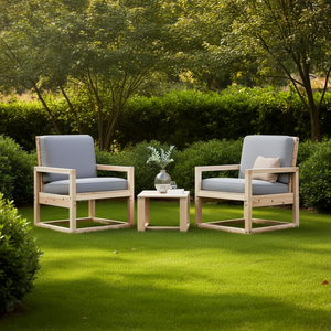Set Lounge da Giardino in Legno di Pino Massiccio, Dimensioni Medie, Arredamento da Esterno Durevole, Design Minimalista - Product Image 2