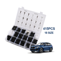 Kit de 415 attaches automobiles JRK, clips de fixation en plastique, rivets à pousser, accessoires pour pare-chocs et garnitures de porte, noir