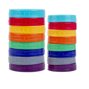 Tapón de rosca de plástico de <span class=keywords><strong>boca</strong></span> Regular sin BPA 70mm 87mm colores blanco Rojo Negro dorado para tapas y cierres de botellas de tarro de vidrio Mason - Product Image 1