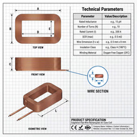 Filtro Electromagnético de Alta Frecuencia, Inversor, Bobina de Aire, Inductor de Cable Plano, Aplicaciones de Alta Potencia, Certificado CE