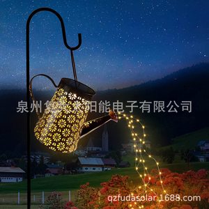 Solar Watering Can <b>Light</b> Led Outdoor Garden Decor With Flower <b>Projection</b> Waterproof Solar Powered - Product Image 2