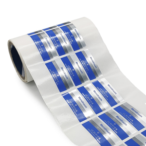 Produttori all'ingrosso Logo personalizzato etichette argento spazzolato <span class=keywords><strong>etichetta</strong></span> trafilatura argento adesivi simili al metallo - Product Image 1