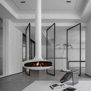 ตกแต่งบ้านเตาผิงไฟฟ้าหลังคาระงับไอน้ําจําลองคาร์บอนไฟเตาผิงเทียมพร้อมรีโมทคอนโทรล - Product Image 3