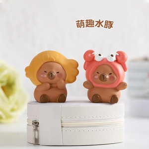Cute Kapibara Resin Figurine Animal Shape Desktop Decoration Home Decor Craft Gift - Product Image 4