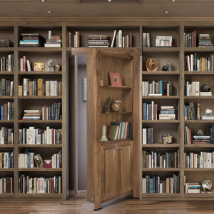 Armoire Murphy en bois massif moderne, intérieur élégant, <span class=keywords><strong>porte</strong></span> cachée élégante, design de <span class=keywords><strong>porte</strong></span> invisible, décoration de pièce secrète - Product Image 1