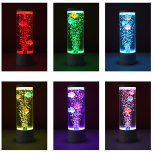 Modern LED Water <strong>Bubble</strong> <strong>Fish</strong> Aquarium Mood <strong>Lamp</strong> with Multicolor Night Light Battery/USB Powered Tabletop Middle Size - Product Image 3