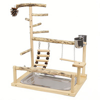 Perchoir pour perroquet en bois naturel, aire de jeux pour oiseaux, jouets à mâcher en forme de cône de pin, pour oiseaux de petite et moyenne taille, cage durable, écologique, intérieur/extérieur