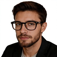 Gafas Ópticas de Diseño de Montura Completa para Hombre, Lentes Planas para Miopía, Lentes de PC, Venta al Por Mayor Transfronteriza