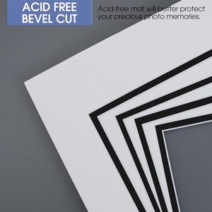 S&L 11x14 Passe-partouts doubles en papier pour photos 8x10, lot de <span class=keywords><strong>5</strong></span>, sans acide, pour cadres photo, lettres blanches/noires, montures décoratives, en gros - Product Image 4