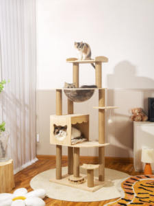 Vente flash : Grand arbre à chat, tour en sisal et bois, meubles pour animaux de compagnie, jouets - Product Image 3