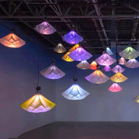 Grandes fleurs électriques à LED, éclairage automatique qui s'ouvre et se ferme, fleur cinétique mécanique à levage automatique, lustre électrique
