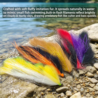 Señuelo de pesca con cola larga Zongke 2 #    Señuelo de Pelo Suave con Anzuelo de Alta Concentración de Carbono para Pesca de Lubina, Culter y Peces Depredadores de Agua Dulce y Salada