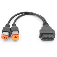 Cable de extensión OBD2 de 4 pines para Harley, 6 pines a 16 Pines, macho a hembra, herramienta de diagnóstico de motocicleta, conector OBD2 para Moto